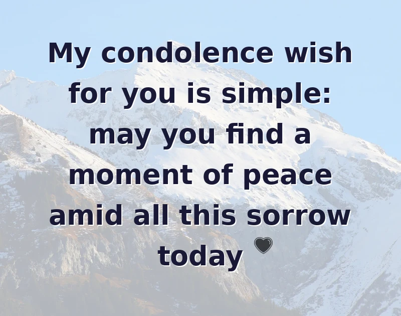 My condolence wish for you is simple: may you find a moment of peace amid all this sorrow today