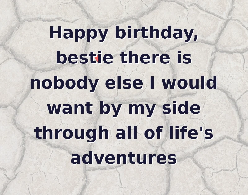 Happy birthday, bestie there is nobody else I would want by my side through all of life's adventures