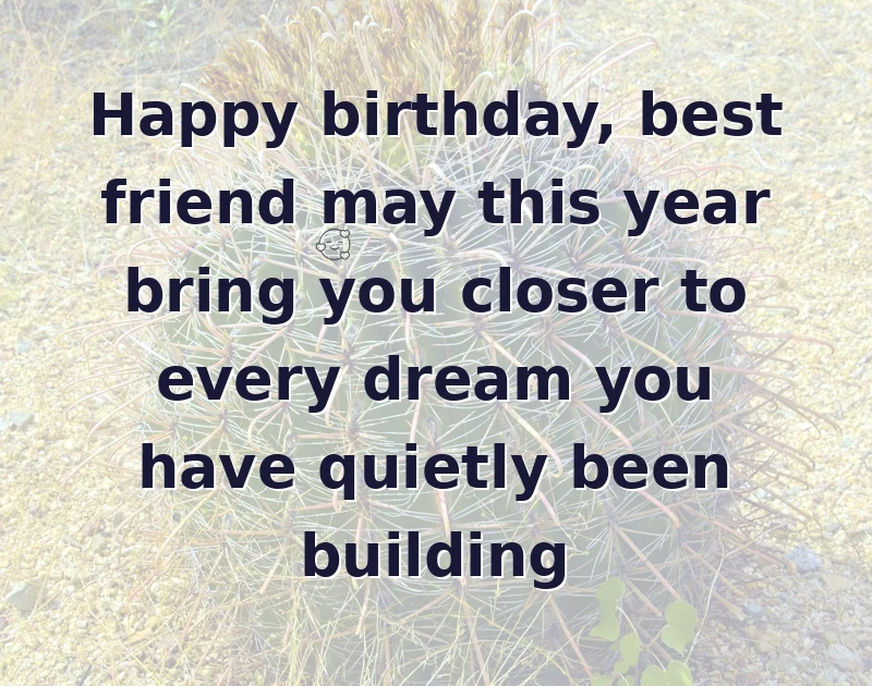 Happy birthday, best friend may this year bring you closer to every dream you have quietly been building