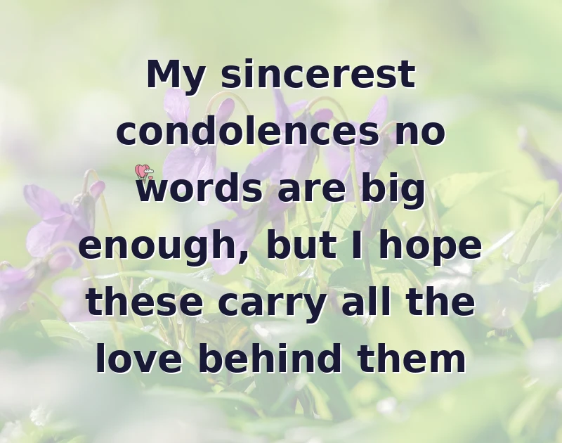 My sincerest condolences no words are big enough, but I hope these carry all the love behind them